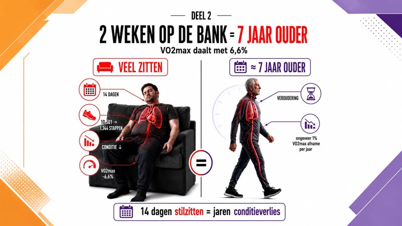 2 weken zitten veroudert je conditie met 7 jaar