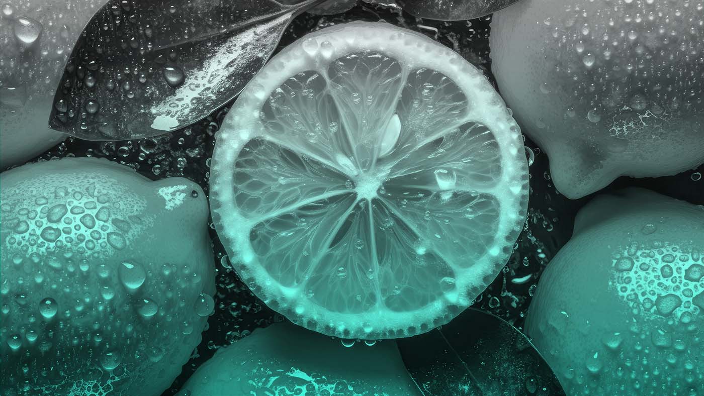 Doormidden gesneden citroen die er lekker uit ziet